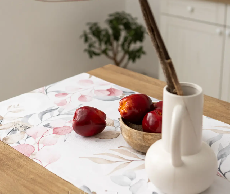 Тефлонова скатертина- доріжка на стіл (ранер) - Квітковий орнамент - 180х47 9875-1 фото